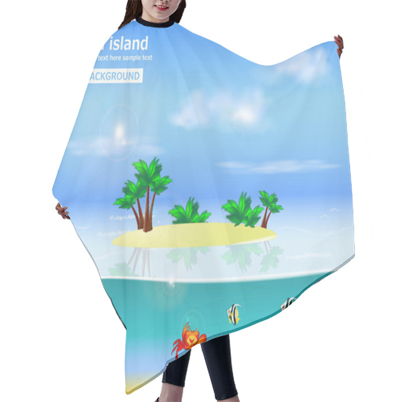 Personality  Tropical Island Vector Background Hair Cutting Cape