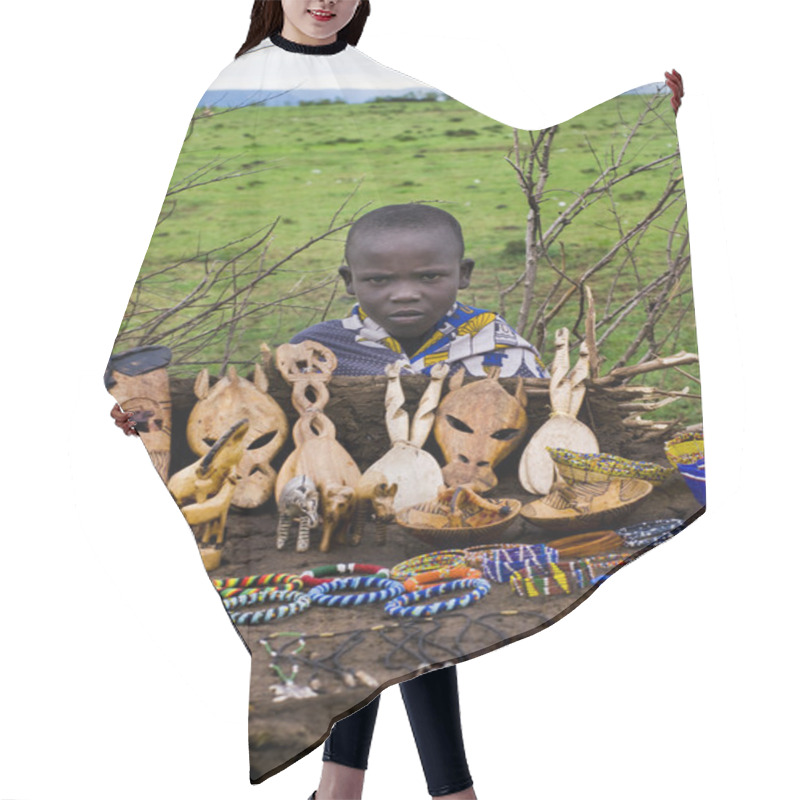 Personality  Child Sells Souvenirs At Maasai Mara, Kenya Hair Cutting Cape