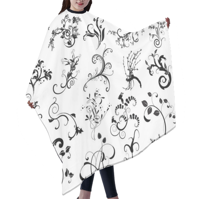 Personality  Collection Of Floral Design Elements Hair Cutting Cape