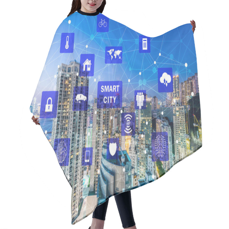 Personality  Concept Of Smart City And Internet Of Things Hair Cutting Cape