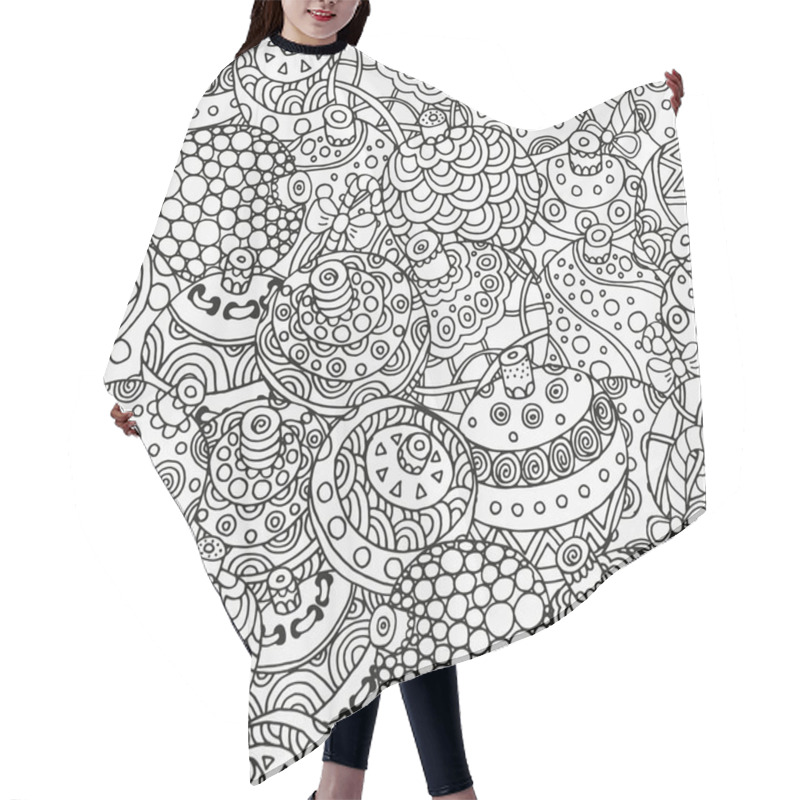 Personality  Christmas Hand-drawn Decorative Elements Hair Cutting Cape