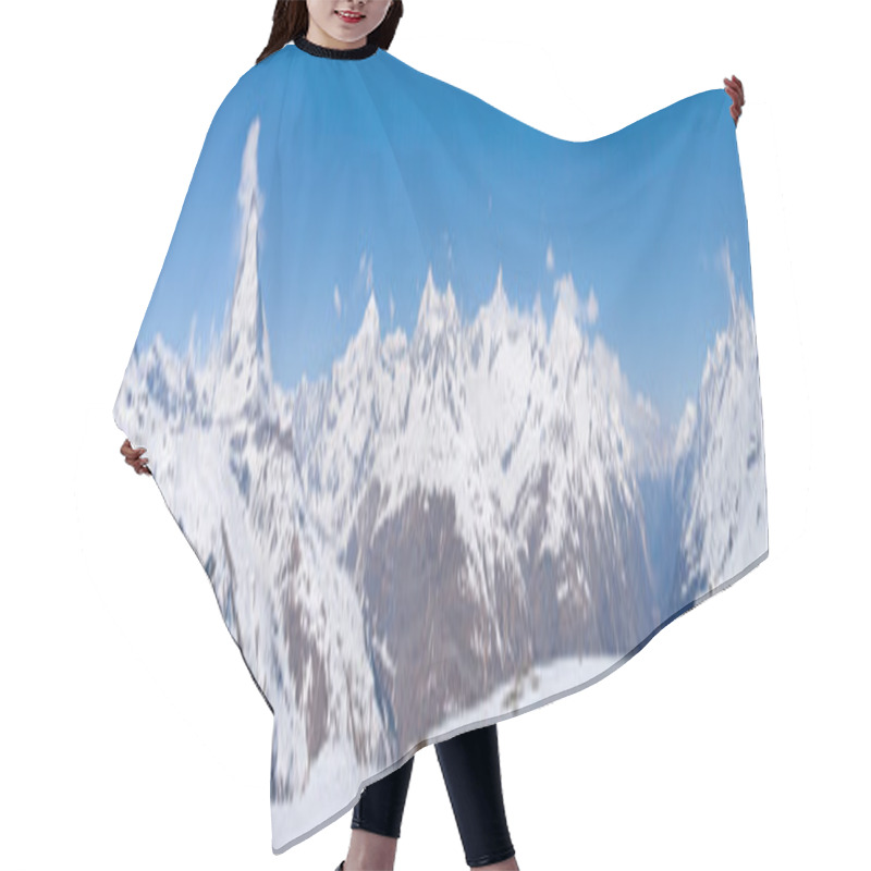 Personality  Snow Mountain Range Matterhorn Hair Cutting Cape