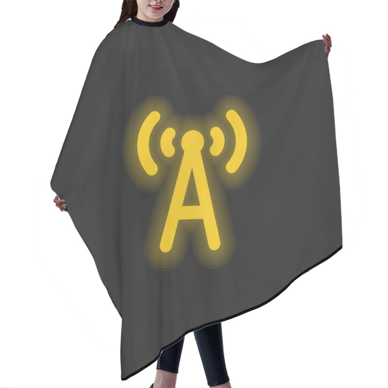 Personality  Antenna Yellow Glowing Neon Icon Hair Cutting Cape