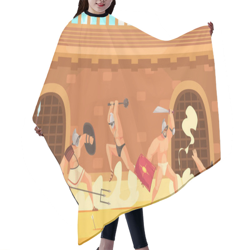 Personality  Roman Gladiators Illustration Hair Cutting Cape