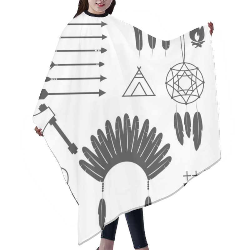 Personality  Arrows, Indian Elements, Aztec Borders Hair Cutting Cape