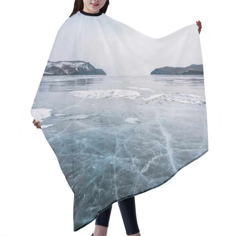 Personality  Frozen River And Mountains Hair Cutting Cape