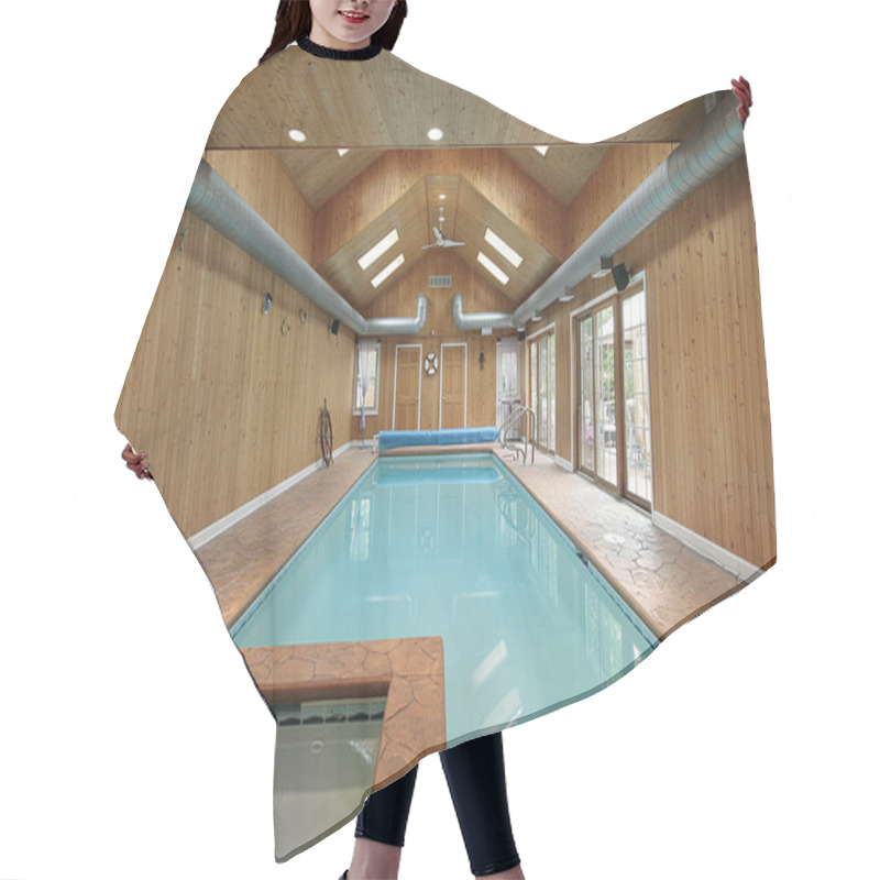 Personality  Indoor Pool With Wood Siding Hair Cutting Cape