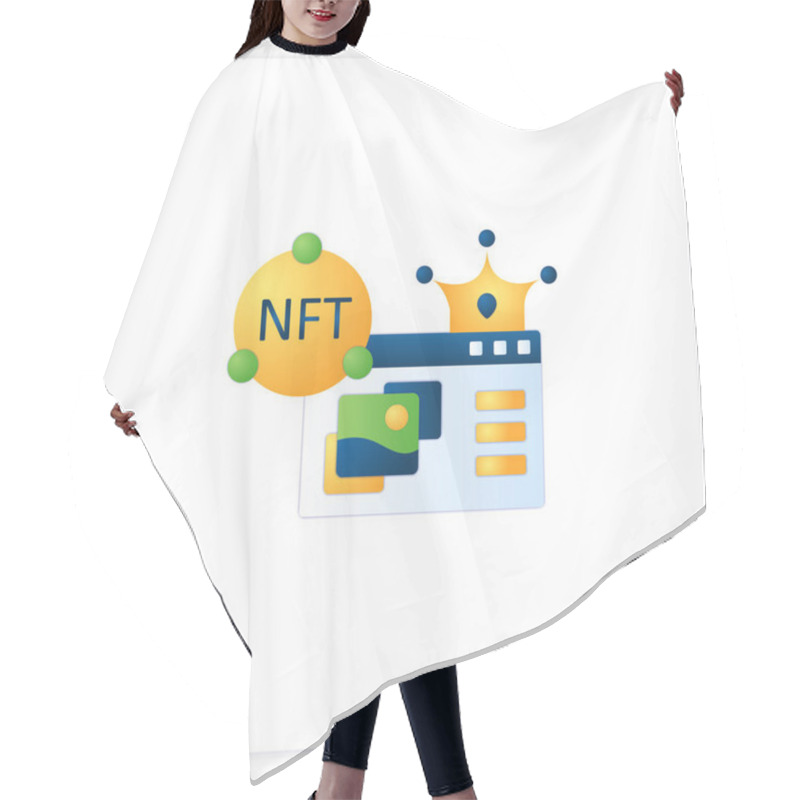 Personality  NFT Supermarket Flat Icon Hair Cutting Cape