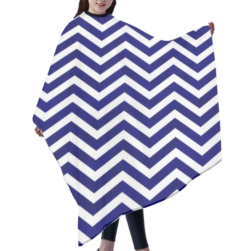 Personality  Blue Zigzag Textured Fabric Background Hair Cutting Cape