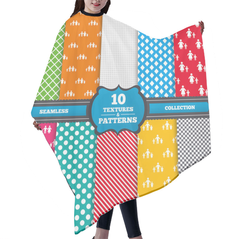 Personality  Patterns With Parents, Children Icons Hair Cutting Cape