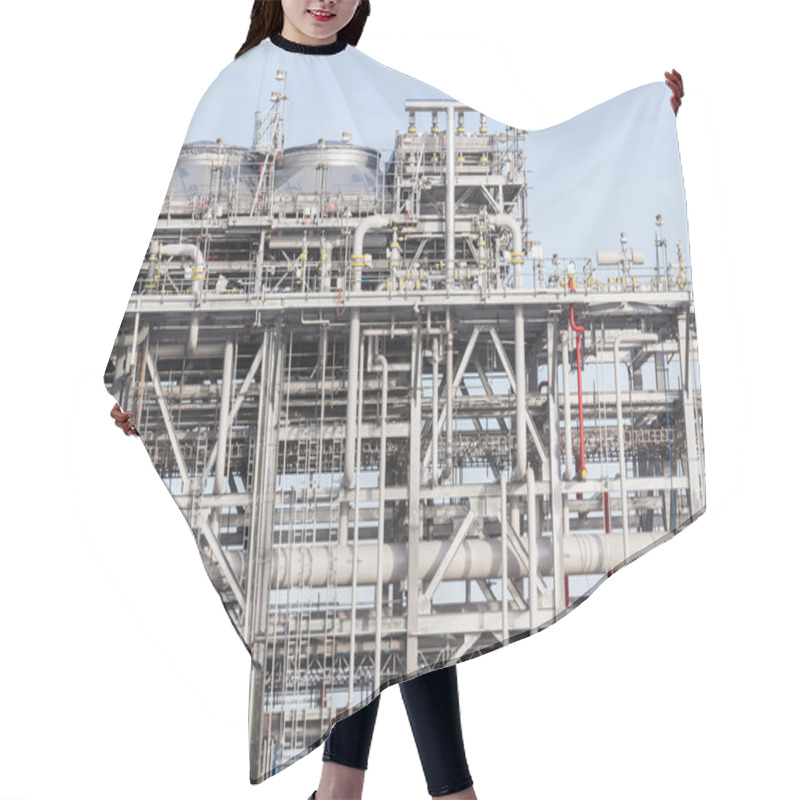 Personality  Industrial View At Oil Refinery Plant Form Industry Zone Hair Cutting Cape