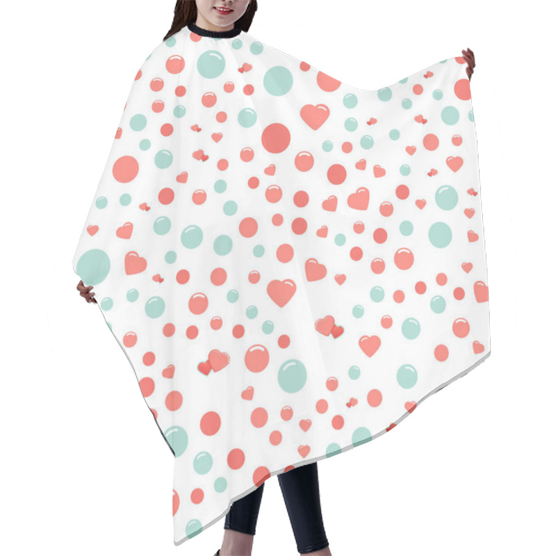 Personality  Seamless Pattern With Hearts And Dots  Hair Cutting Cape