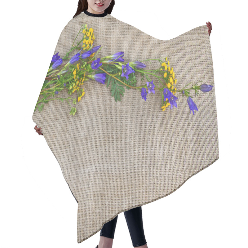 Personality  Gentian And Tansy On Canvas Hair Cutting Cape