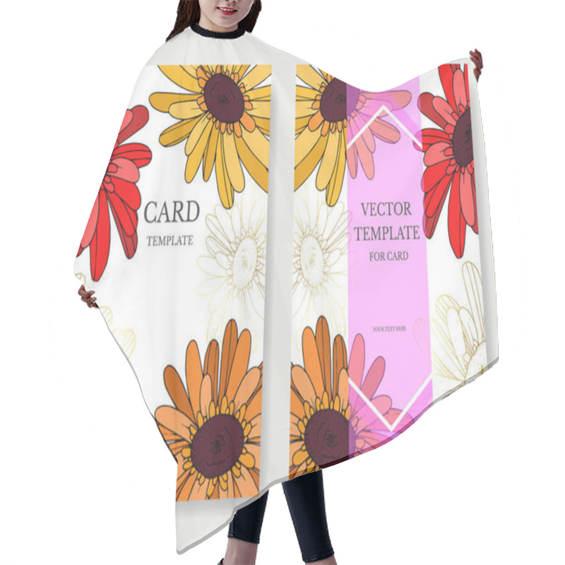 Personality  Vector Gerbera Floral Botanical Flower. Black And White Engraved Hair Cutting Cape