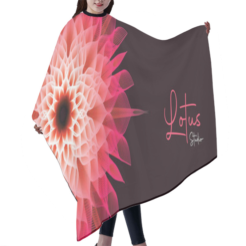 Personality  Yoga Studio Banner Illustration With Modern 3d Mandala Design. Sacred Geometry Lotus Flower Decoration For Meditation Business Or Wellness Concept. Hair Cutting Cape