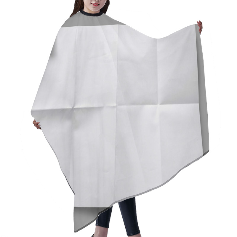 Personality  Full Page Of White Paper Folded Hair Cutting Cape