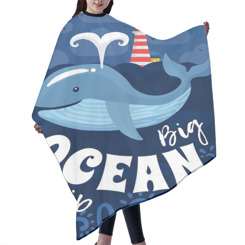 Personality  Ocean Trip Poster Hair Cutting Cape