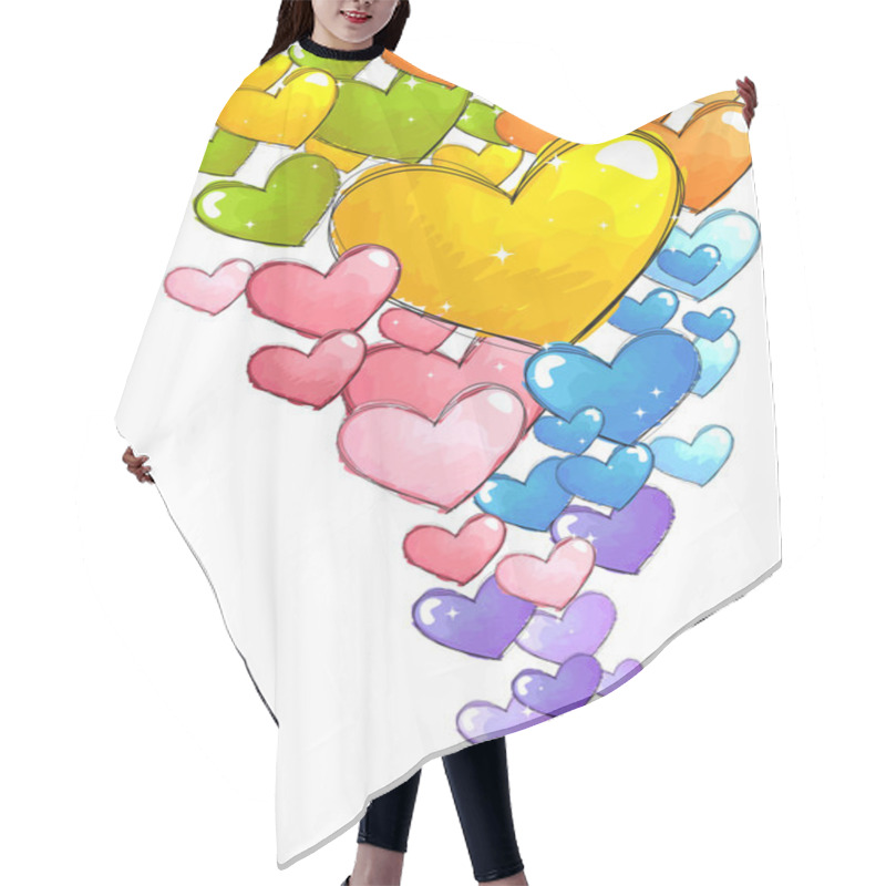 Personality  Floating Hearts Hair Cutting Cape