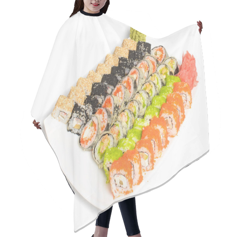 Personality  Japanese Dish Of Sushi Rolls Hair Cutting Cape