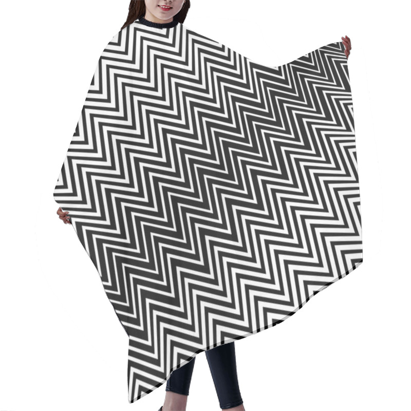 Personality  Wavy Zigzag Lines Pattern Hair Cutting Cape