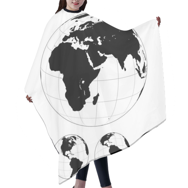 Personality  Black And White Globe Hair Cutting Cape