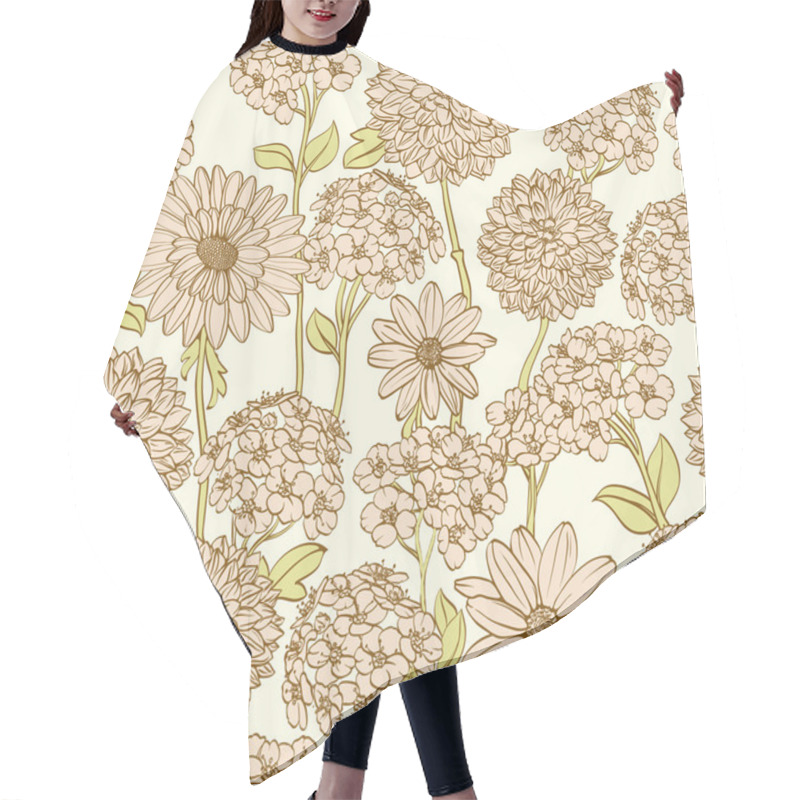 Personality  Floral Seamless Pattern Hair Cutting Cape