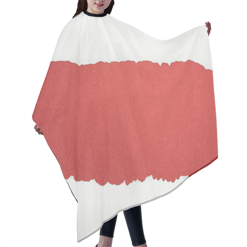 Personality  Ragged White Textured Paper With Copy Space On Burgundy Background  Hair Cutting Cape