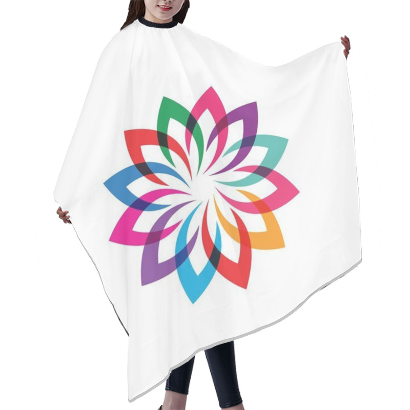 Personality  Flower Logo Vector Template Style Hair Cutting Cape