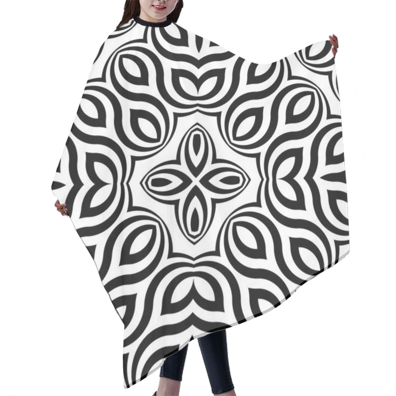 Personality  Design Seamless Monochrome Waving Pattern Hair Cutting Cape