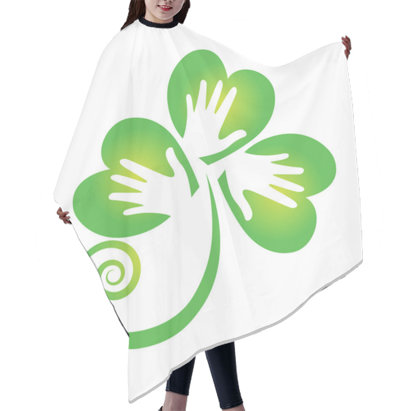 Personality  Clover Hands Logo Vector Hair Cutting Cape