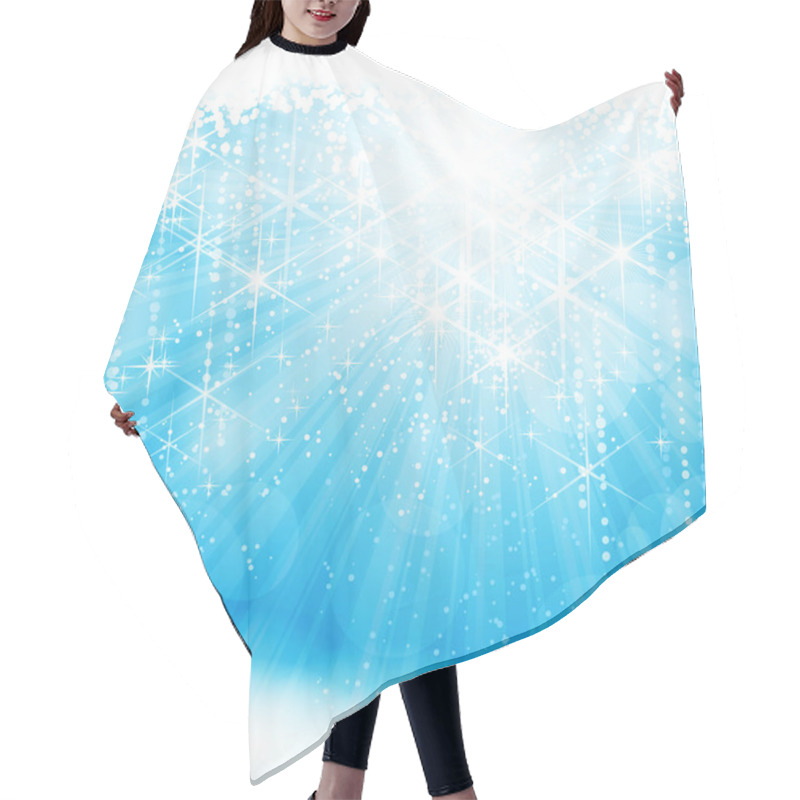 Personality  Festive Sparkling Light Blue Background (eps10) Hair Cutting Cape