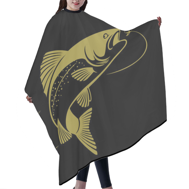 Personality  Fishing Logo Template Hair Cutting Cape