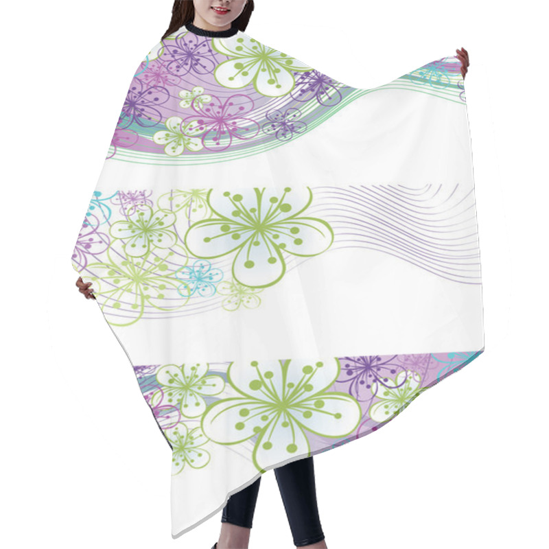 Personality  Spring Flowers And Line Border.Design Element Hair Cutting Cape