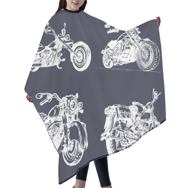 Personality  Chopper Motorcycle Logos Hair Cutting Cape