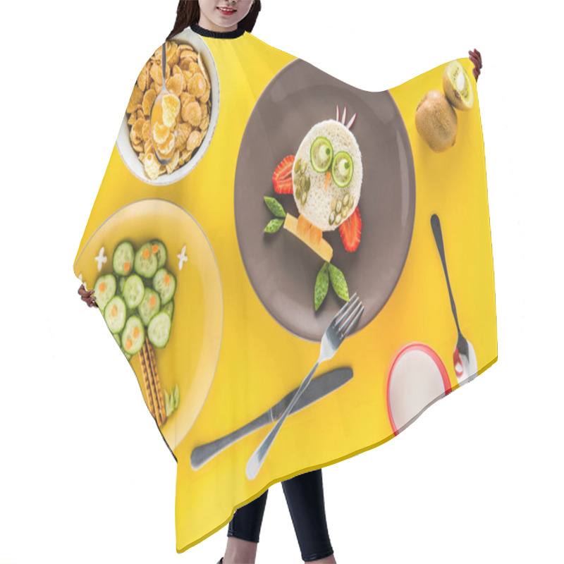 Personality  Funny Breakfast For Child Hair Cutting Cape