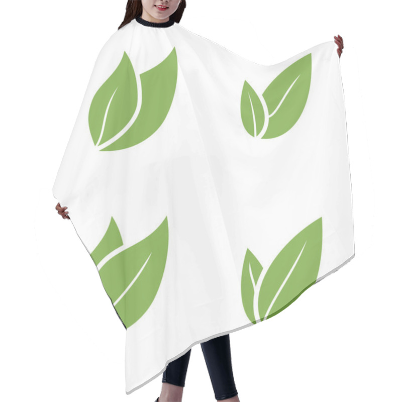 Personality  Leaf Pair Icon Vector Illustrations On Both Solid Hair Cutting Cape