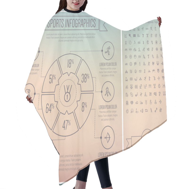 Personality  Sports Line Design Infographic Template Hair Cutting Cape