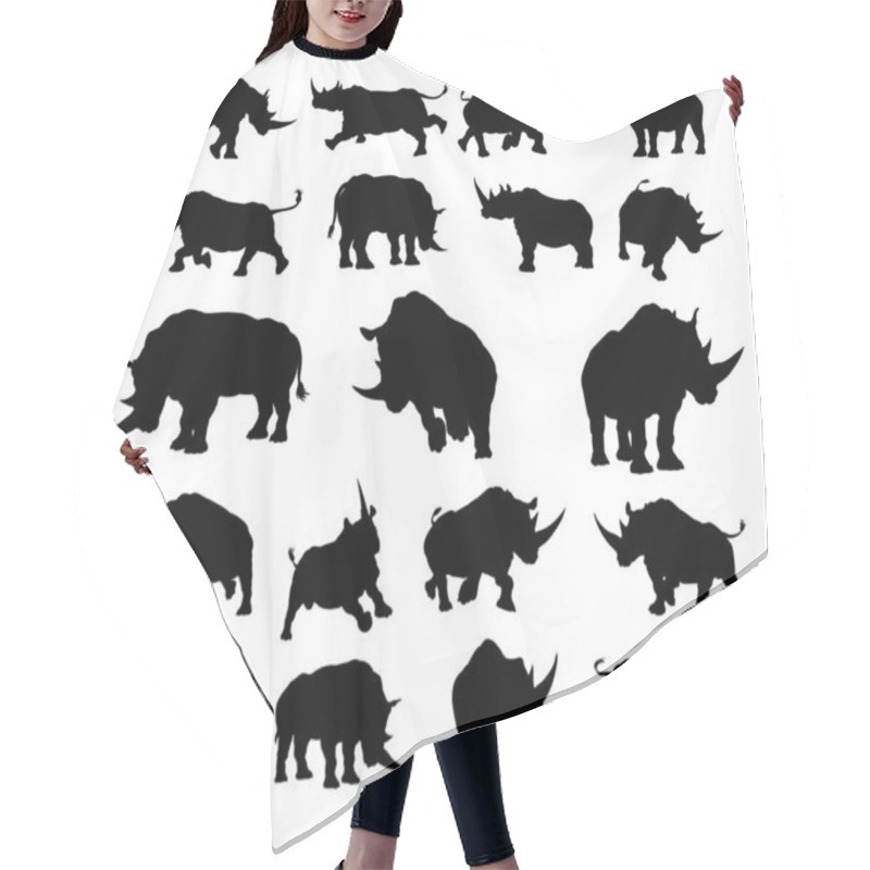 Personality  Rhino Animal Silhouettes Hair Cutting Cape