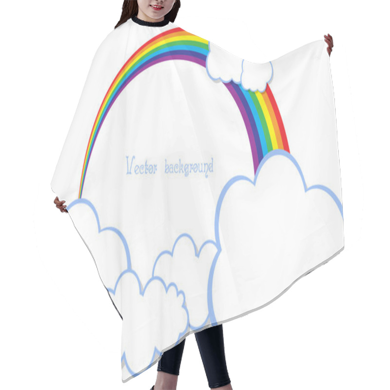 Personality  Cloud Rainbow Vector Hair Cutting Cape