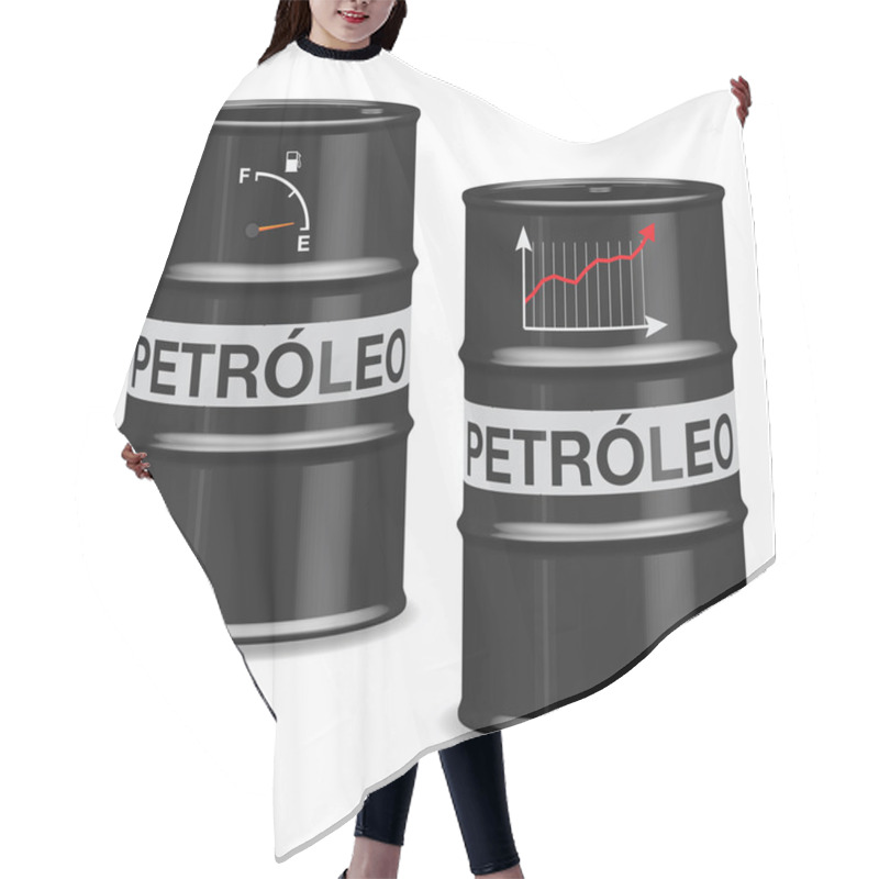 Personality  Oil Crisis Barrels On White Background - Spanish Hair Cutting Cape