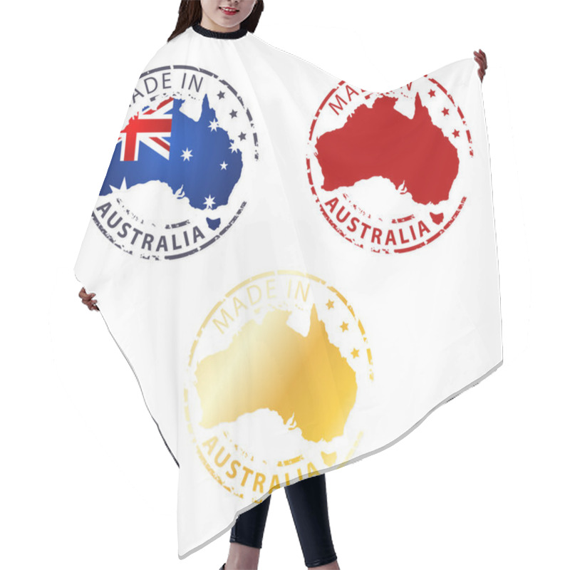 Personality  Made In Australia Stamp - Ground Authentic Stamp With Country Map Hair Cutting Cape