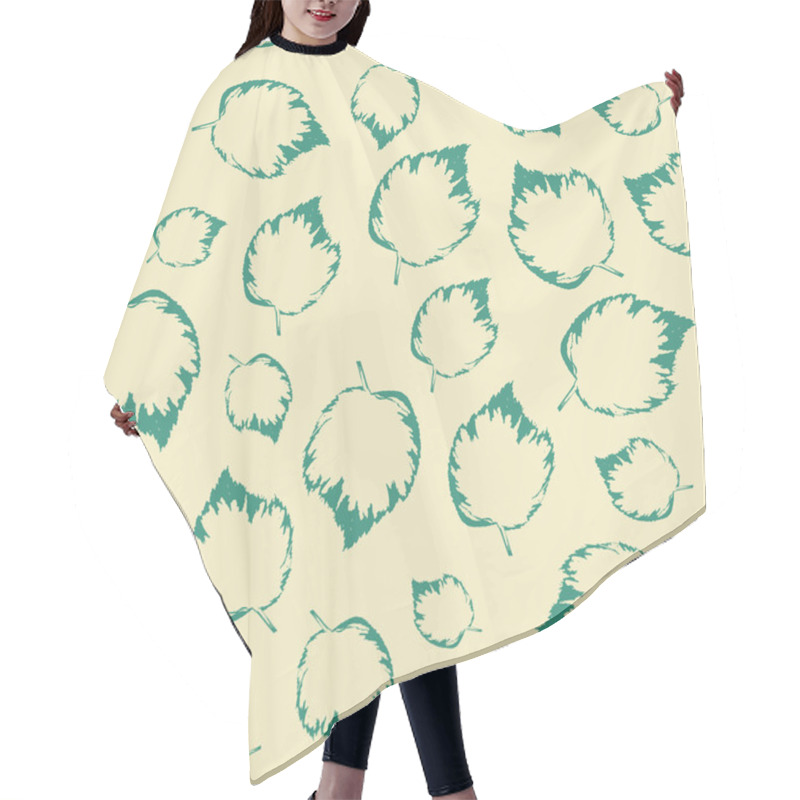 Personality  Seamless Pattern With Leaves Hair Cutting Cape