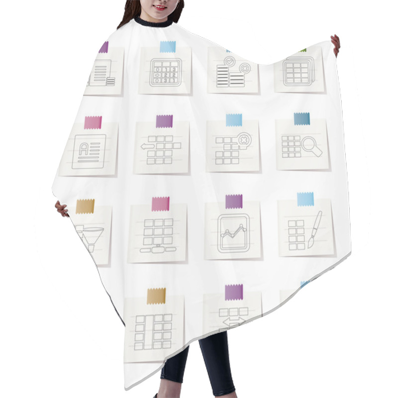 Personality  Database And Table Formatting Icons Hair Cutting Cape