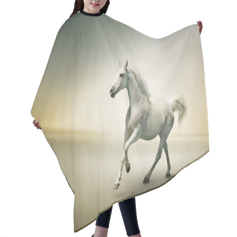 Personality  White Horse In Motion Hair Cutting Cape