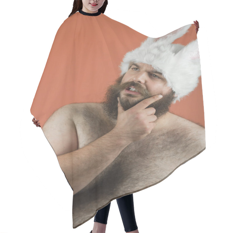 Personality  Thinking Bunny Man Hair Cutting Cape