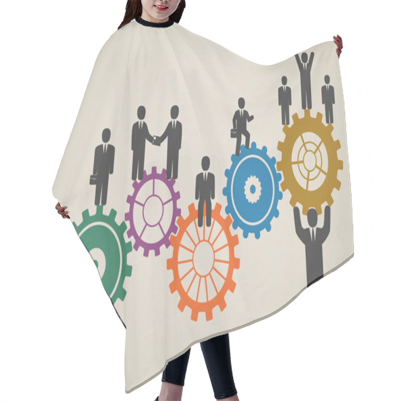 Personality  Workforce, Team Working, Business People In Motion, Motivation F Hair Cutting Cape