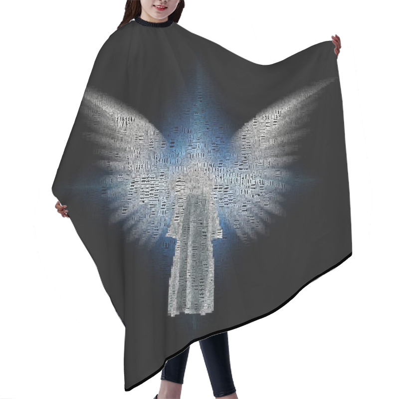 Personality  Figure In White Cloak. Angel's Wings Hair Cutting Cape