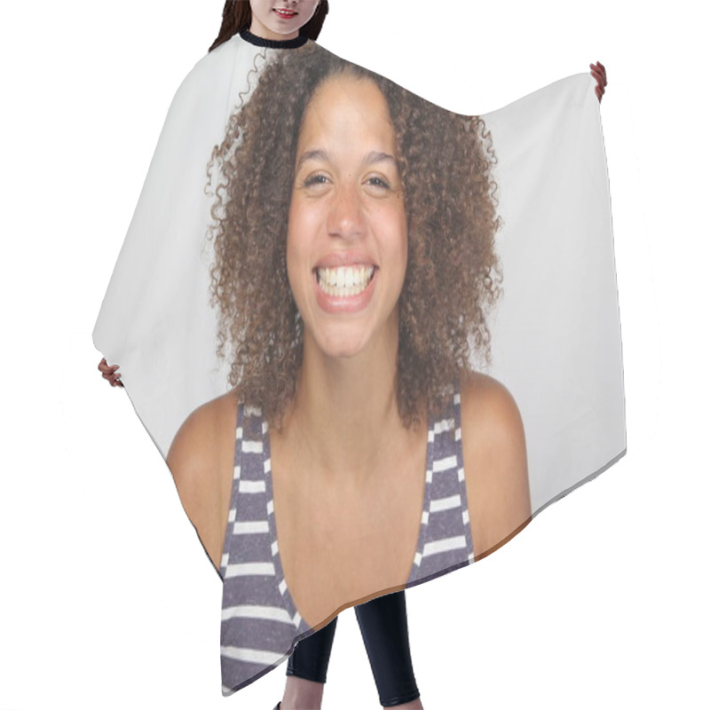 Personality  Beautiful Happy Afro Woman Hair Cutting Cape