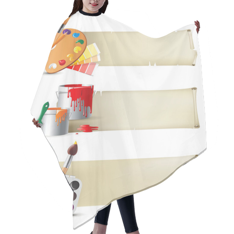 Personality  Banners With Drawing Tools Hair Cutting Cape