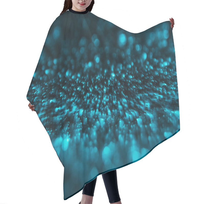 Personality  Abstract Defocused Background With Turquoise Glitter Hair Cutting Cape